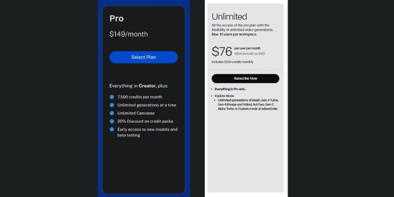 Chart showing Kaiber Superstudio credit consumption rates by AI model.