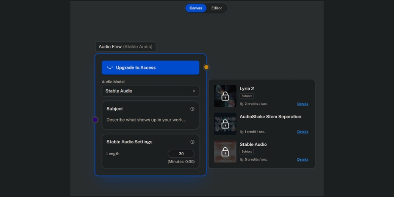 Kaiber Superstudio dashboard showing infinite canvas and integrated AI models.