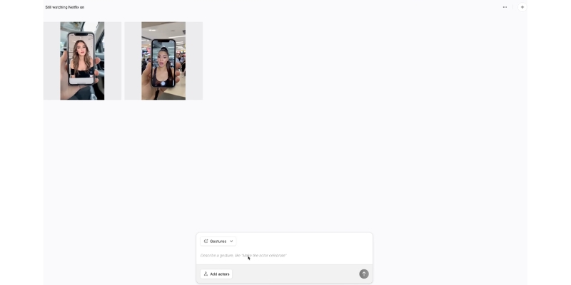 Arcads AI batch creation interface displaying simultaneous generation of multiple video variations with different AI actors