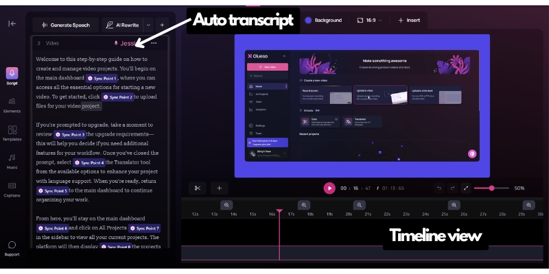 Clueso generates complete articles